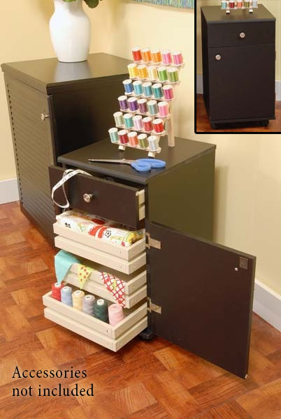 Arrow Sewing Cabinet - Suzi Storage Cabinet - Black - Flat Pack