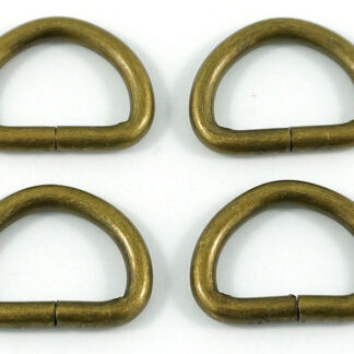 Notions - D-Ring - 20 mm (3/4") - Antique Brass - pack of 4 - Em