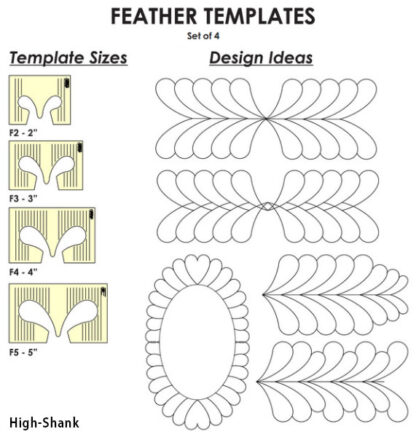 Template - Westalee - Feather Template Set - High Shank - Domest