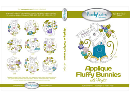 Mylar Embroidery - CD - Applique Fluffy Bunnies - Purely Gates E