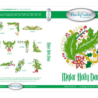 Mylar Embroidery - CD - Holly Days - by Purely Gates - Multiform