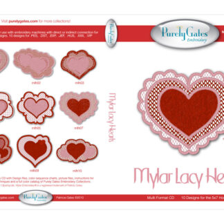 Mylar Embroidery - CD - Mylar Lacy Hearts - Purely Gates Embroid