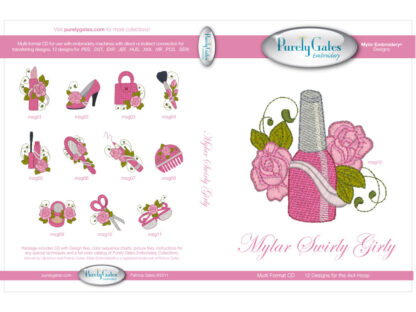 Mylar Embroidery - CD - Swirly Girly - Purely Gates Embroidery
