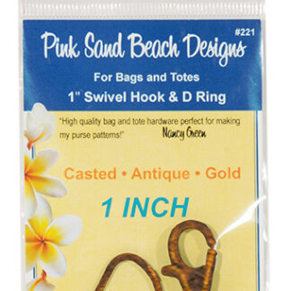 Notions - Swivel Hook and 1" D-Ring #221, Antique Gold - Pink Sa