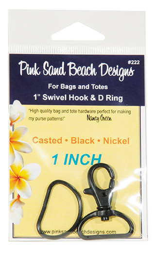Notions - Swivel Hook and 1" D-Ring #222, Black Nickel - Pink Sa