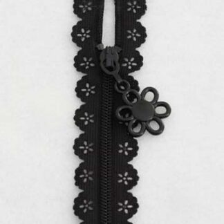 Zipper - 14" - Black Lace - Separating - Ghee's