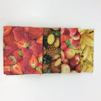 FQBU - Food Festival - Fruit - Apples, Pineapple, Strawberry, Banana - 4 Fat Quarters