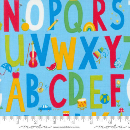 100% Cotton Fabric - Back to School - 20890-12 - WATER - MODA