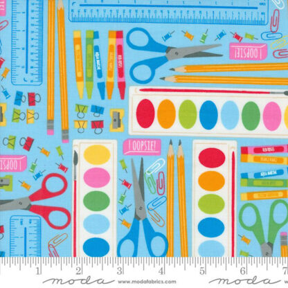 100% Cotton Fabric - Back to School - 20891-16 - WATER - MODA