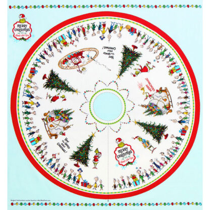 100% Cotton Fabric - How the Grinch Stole Christmas - 20277-223 - Holiday - Tree Skirt Panel