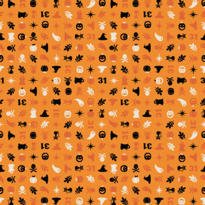 100% Cotton Fabric - Pumkins and Potions - MAS10573-O - Orange - Kimberbell - Halloween Charms