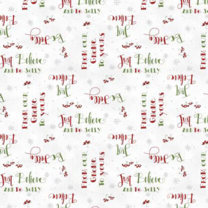 100% Cotton Fabric - Our Gnome to Yours - 56083-137 - White - Wilmington Prints - Christmas