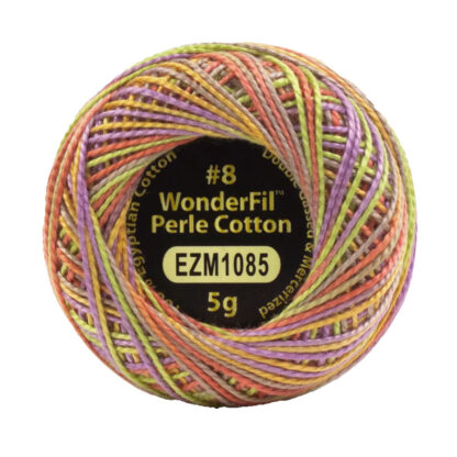 WonderFil - Eleganza Variegated - 38m (42yd) - EL5GM-1085 - Fancy Pants - 8wt 100% Egyptian Cotton Thread
