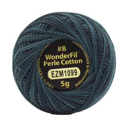 WonderFil - Eleganza Variegated - 38m (42yd) - EL5GM-1099 - Deep Jungle - 8wt 100% Egyptian Cotton Thread