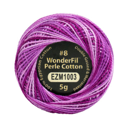 WonderFil - Eleganza Variegated - 38m (42yd) - EL5GM-1003 - Fuchsia - 8wt 100% Egyptian Cotton Thread