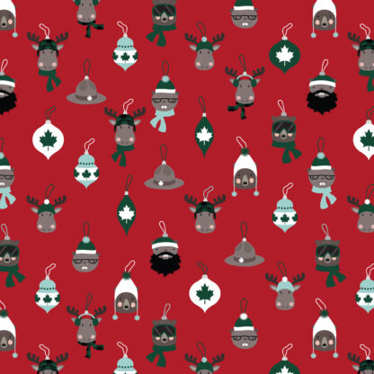 100% Cotton Flannel - Under the Northern Lights - 22573-094 - Cardinal - Robert Kaufman - Critter Ornaments
