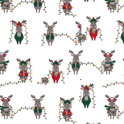 100% Cotton Flannel - Under the Northern Lights - 22574-087 - Snow - Robert Kaufman - Moose Lights