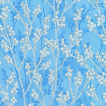100% Cotton Fabric - Holiday Flourish/Festive Finery - 22291-063 - Sky - Robert Kaufman