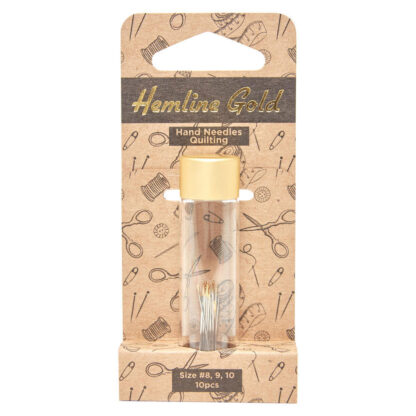 Hemline Gold - Quilting Hand Needles - 10Pcs - #8 9 10 - Round Eye