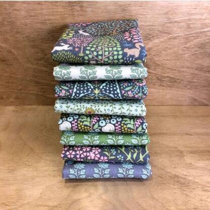 FEBU - Sanctuary Tilda - Gray/Green- 8 Fat Eighths 10inx20in -100% cotton