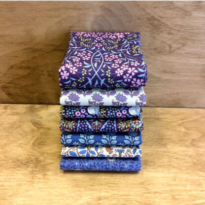 FEBU - Sanctuary Tilda - Eggplant/Blue - 7 Fat Eighths 10inx20in -100% cotton