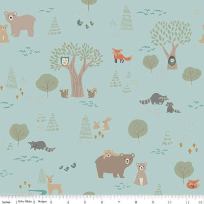 100% Cotton Flannel - Elmer and Eloise - RBF14690-AQU - Aqua - Riley Blake Designs