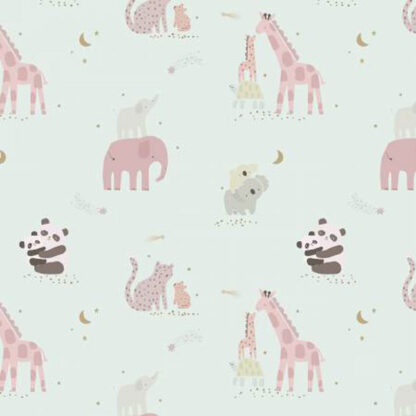100% Cotton Flannel - Flannel Safari Stargazing Girl Main - RBF15313-MIS - Mist - The RBD Designers