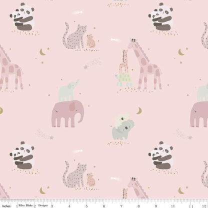 100% Cotton Flannel - Flannel Safari Stargazing Girl Main - RBF15313-PNK - Pink - The RBD Designers