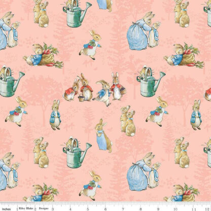 100% Cotton Flannel - The Tale of Peter Rabbit Main - RBF15316-COR - Coral - Riley Blake Designs
