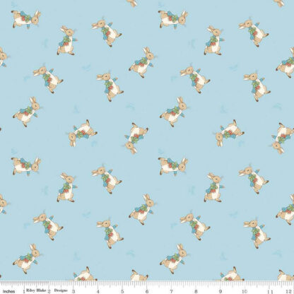 100% Cotton Flannel - The Tale of Peter Rabbit Toss - RBF15317-BLU - Blue - Riley Blake Designs