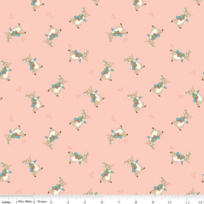 100% Cotton Flannel - The Tale of Peter Rabbit Toss - RBF15317-COR - Coral - Riley Blake Designs