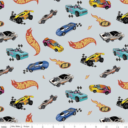 100% Cotton Flannel - Hot Wheels Made to Race - RBF15319-GRY - Gray - Riley Blake Designs