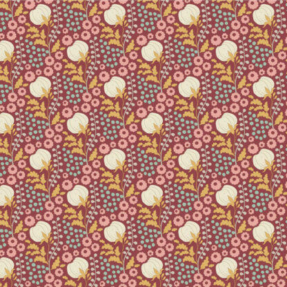100% Cotton - Sanctuary Cottonfield - TILDASAN 100564 - Maroon - By Tilda
