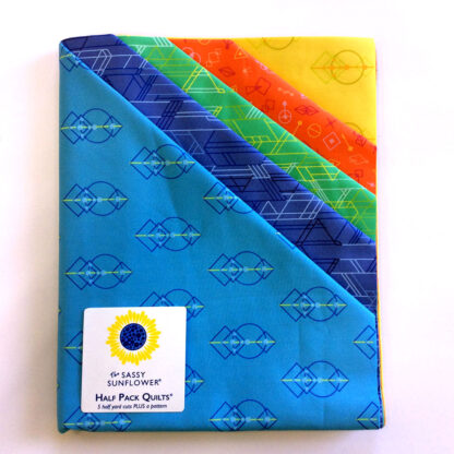 Quilt Kit -  Half Pack Quilts - DecoGlo II - Rainbow colors - 5 half yard cuts 100% cotton