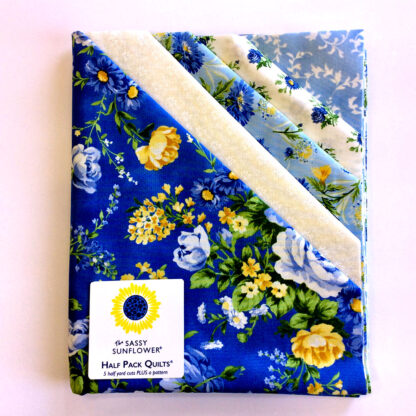 Quilt Kit -  Half Pack Quilts - Summer Breeze - Blue and White - 5 half yard cuts 100% cotton
