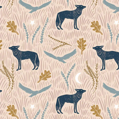 100% Cotton - Coyote Hill - COH28900 - Wild Woodblock Day - Katie O Shea