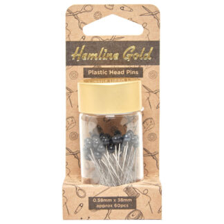 Hemline Gold - Plastic Head Pins - HG678BK - Black - 0.58mm x 38mm