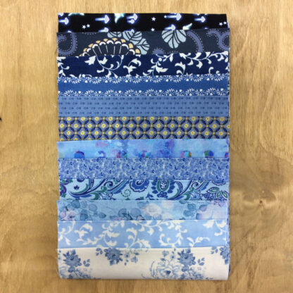 FB -  Brilliant Blues Fabric Bundle - 12 unique .15m strips of fabric