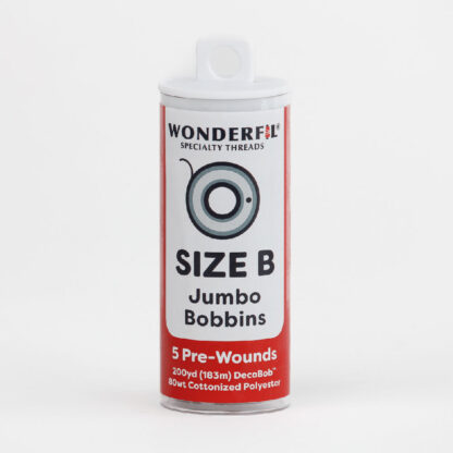 WonderFil - DecoBob Prewound Jumbo B - Tube of 5 (183m) - 112 - Antique White - 80wt/2Ply Cottonized Polyester - Image 2