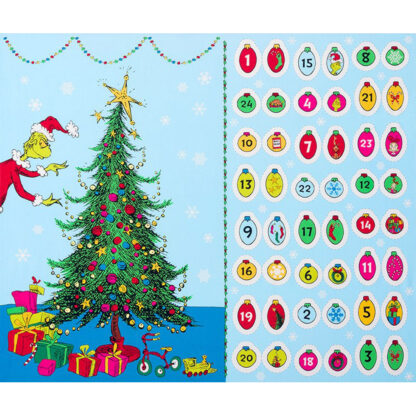 100% Cotton Fabric - How the Grinch Stole Christmas - 17489-223 - Holiday Panel