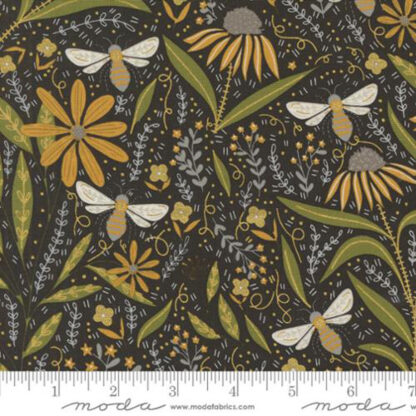 100% Cotton - Bee Garden - 548410M-21 - Metallic Black - Gingiber for Moda