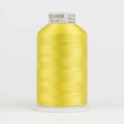 WonderFil - DecoBob - 6000m (6500yd) - DB118 - Soft Yellow - 80wt/2Ply Cottonized Polyester Thread (King Cone)