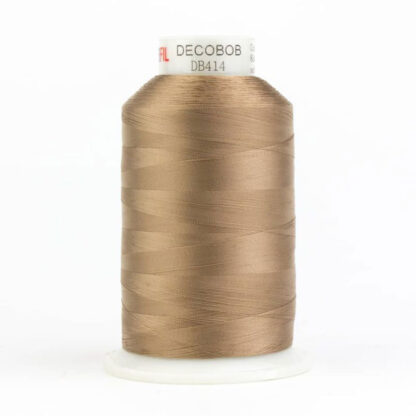 WonderFil - DecoBob - 6000m (6500yd) - DB414 - Soft Tan - 80wt/2Ply Cottonized Polyester Thread (King Cone)