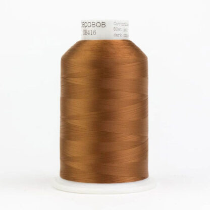 WonderFil - DecoBob - 6000m (6500yd) - DB416 - Dark Copper - 80wt/2Ply Cottonized Polyester Thread (King Cone)