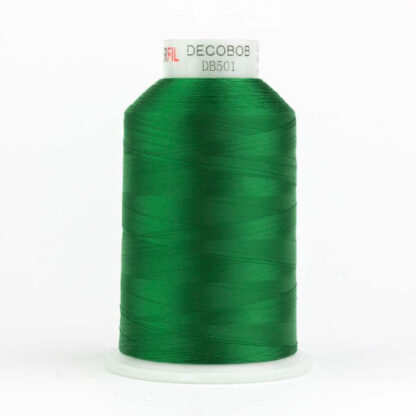 WonderFil - DecoBob - 6000m (6500yd) - DB501 - Evergreen - 80wt/2Ply Cottonized Polyester Thread (King Cone)