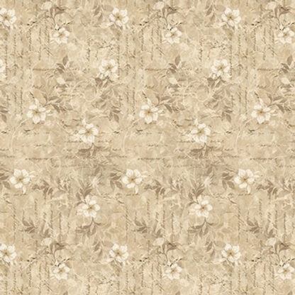 100% Cotton - Modernlace Small Floral - 3706-41 - Ivory - Satin Moon Designs - Blank Quilting Corporation