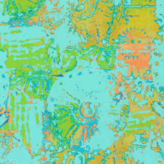 100% Combed Cotton - Industrial Imprints - 22861-70 - Aqua - Leslie Tucker Jenison - 44 In wide