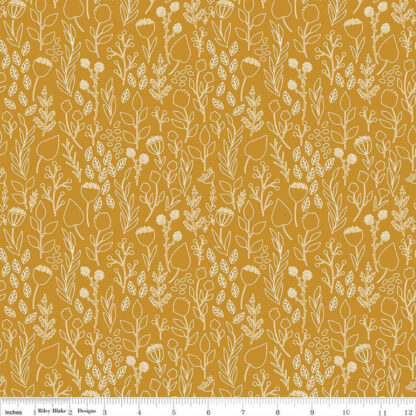 100% Cotton - Blush 'n Butterscotch (Outlines) - RBC15592 - Butterscotch - Simple Simon & Co - 43 In wide