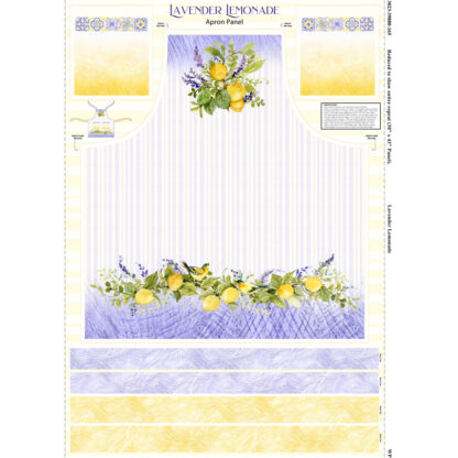 100% Cotton Apron Panel - Lavender Lemonade - 39880-165 - Yellow/Lavender - Susan Winget - Wilmington Prints
