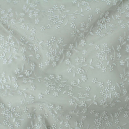 78.8% Polyester 21.2% Nylon - Daisy Embroidery - 65574-01 - White - Telio